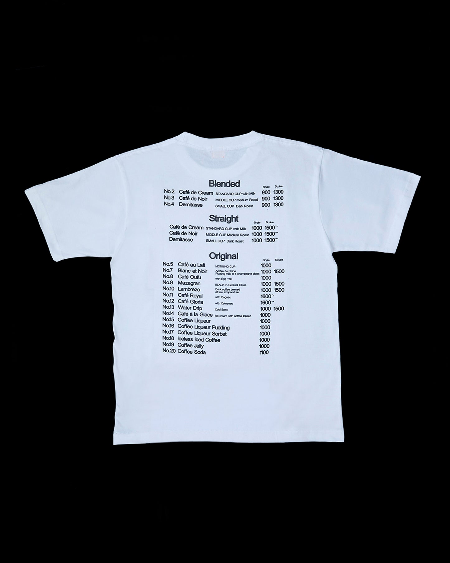 CAFÉ DE L’AMBRE オリジナルTシャツ｜6.2oz 天竺編み（コーマ糸）