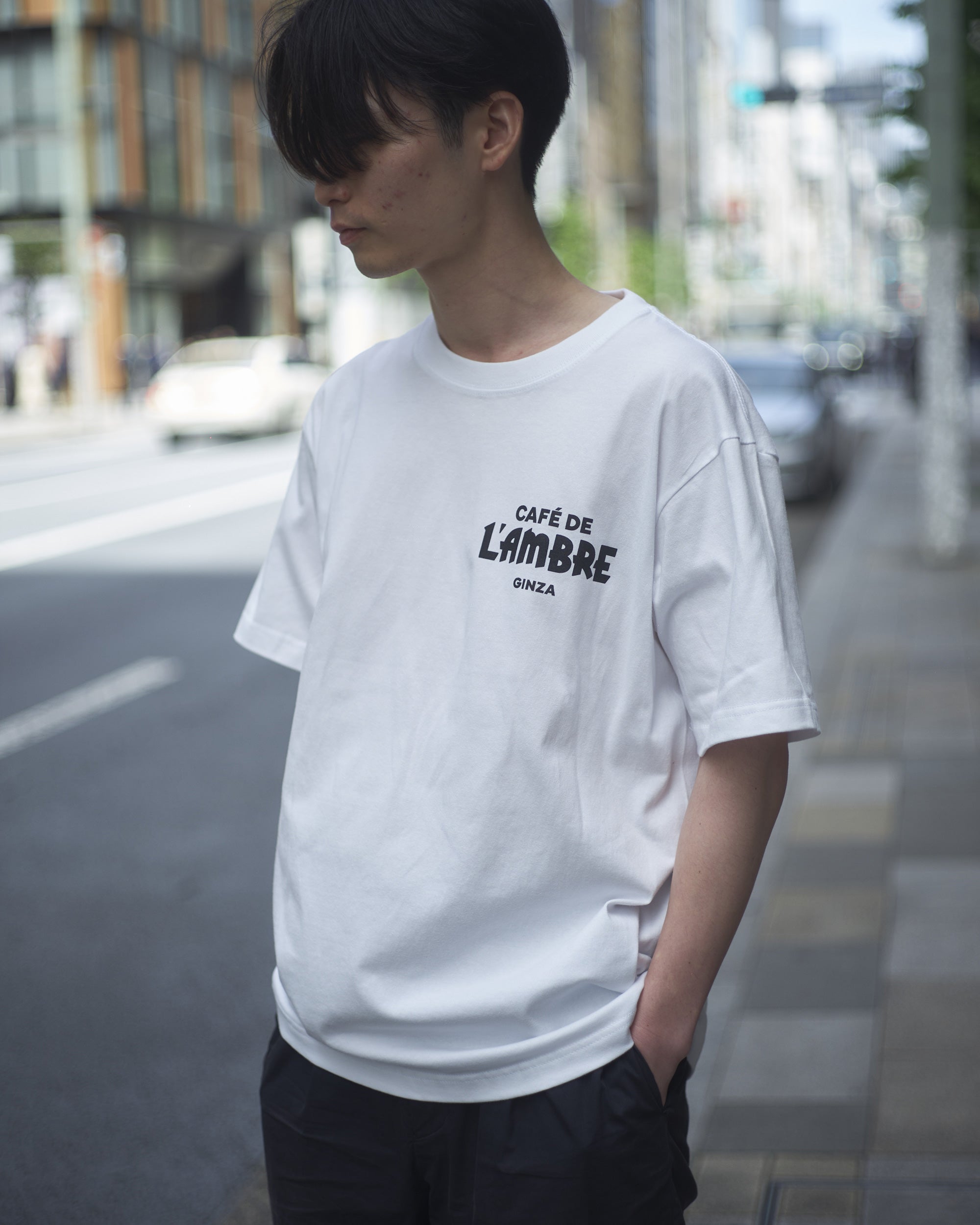 CAFÉ DE L’AMBRE オリジナルTシャツ｜6.2oz 天竺編み（コーマ糸）